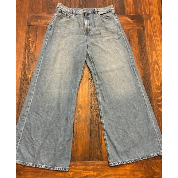 Loft Denim Belted Palazzo Jeans, Women's Size 12 - Picture 2 of 5